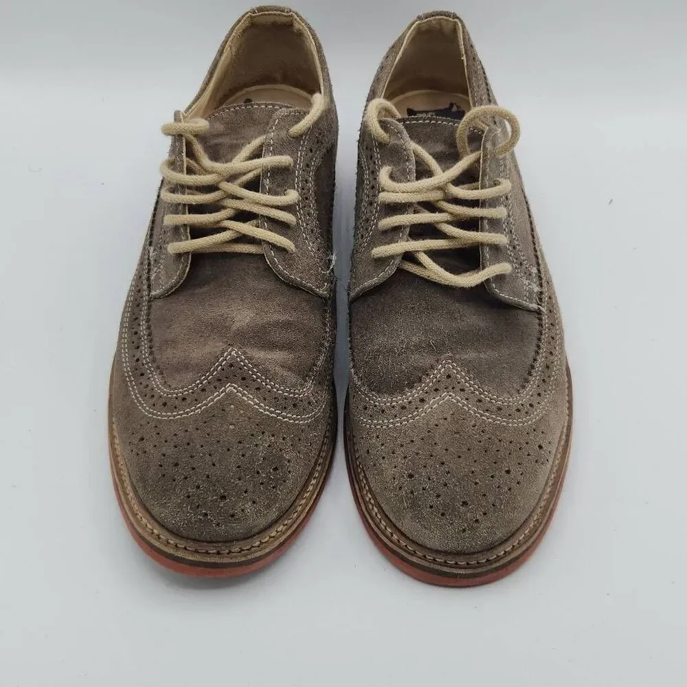 1901 Wingtip Oxford Shoes Mens 9 Tannish Gray Leather City Business Casual
